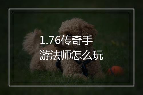 1.76传奇手游法师怎么玩