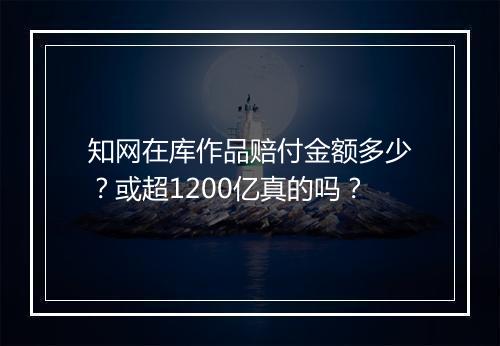 知网在库作品赔付金额多少？或超1200亿真的吗？