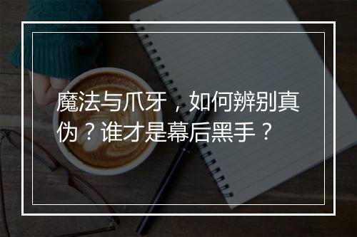 魔法与爪牙，如何辨别真伪？谁才是幕后黑手？
