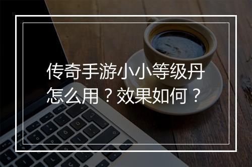 传奇手游小小等级丹怎么用？效果如何？