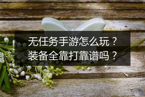 无任务手游怎么玩？装备全靠打靠谱吗？