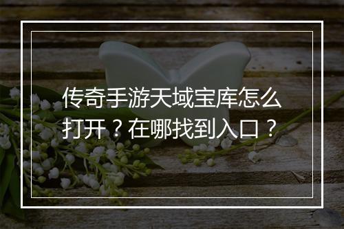 传奇手游天域宝库怎么打开？在哪找到入口？