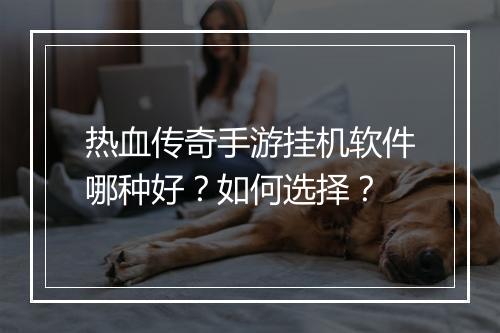 热血传奇手游挂机软件哪种好？如何选择？