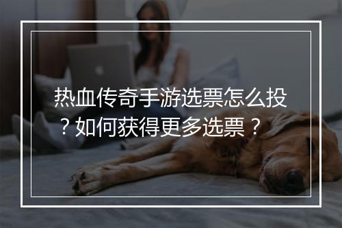 热血传奇手游选票怎么投？如何获得更多选票？