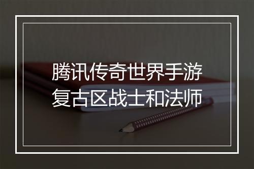 腾讯传奇世界手游复古区战士和法师