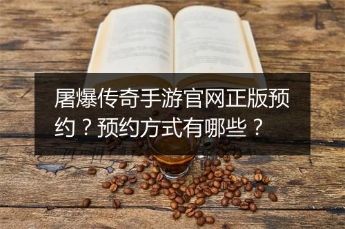 屠爆传奇手游官网正版预约？预约方式有哪些？