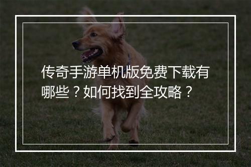 传奇手游单机版免费下载有哪些？如何找到全攻略？