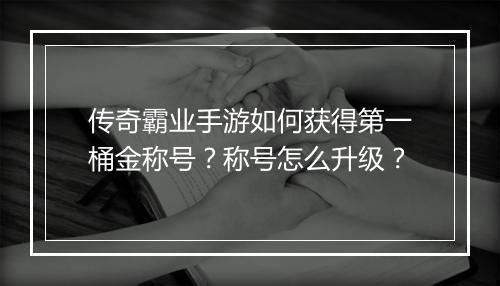 传奇霸业手游如何获得第一桶金称号？称号怎么升级？
