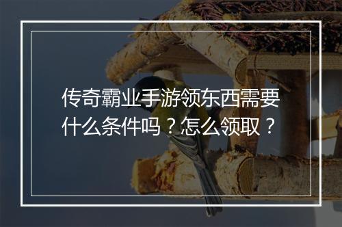 传奇霸业手游领东西需要什么条件吗？怎么领取？