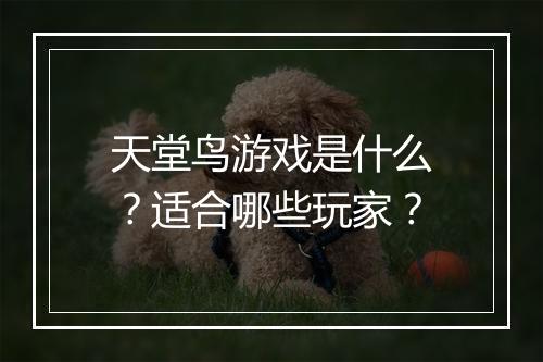 天堂鸟游戏是什么？适合哪些玩家？