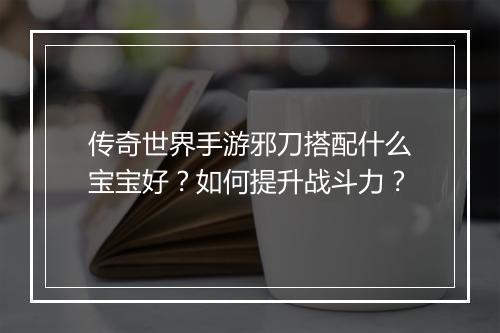 传奇世界手游邪刀搭配什么宝宝好？如何提升战斗力？