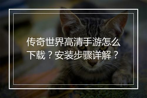 传奇世界高清手游怎么下载？安装步骤详解？