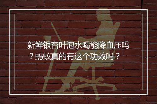新鲜银杏叶泡水喝能降血压吗？蚂蚁真的有这个功效吗？