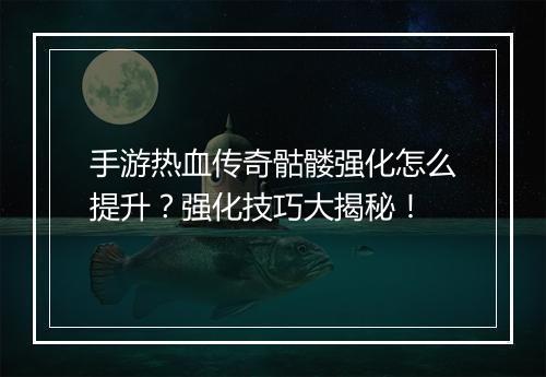 手游热血传奇骷髅强化怎么提升？强化技巧大揭秘！
