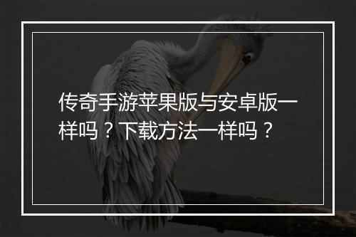 传奇手游苹果版与安卓版一样吗？下载方法一样吗？