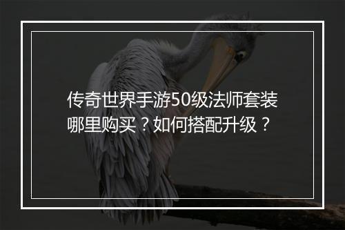 传奇世界手游50级法师套装哪里购买？如何搭配升级？