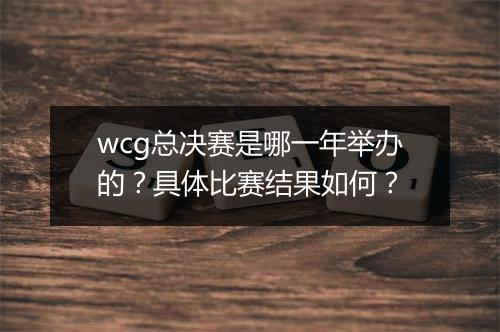 wcg总决赛是哪一年举办的？具体比赛结果如何？