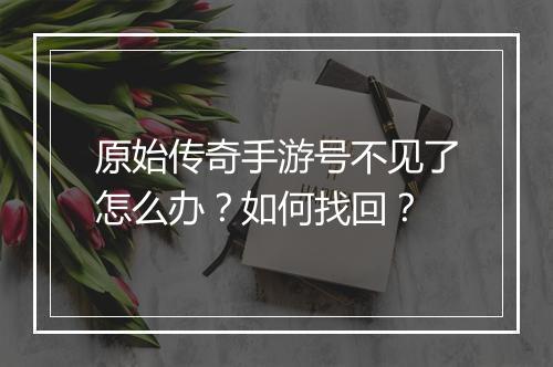 原始传奇手游号不见了怎么办？如何找回？