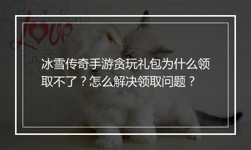 冰雪传奇手游贪玩礼包为什么领取不了？怎么解决领取问题？
