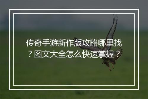 传奇手游新作版攻略哪里找？图文大全怎么快速掌握？