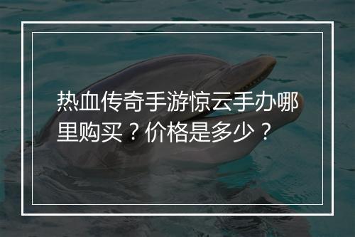 热血传奇手游惊云手办哪里购买？价格是多少？