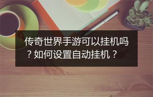 传奇世界手游可以挂机吗？如何设置自动挂机？