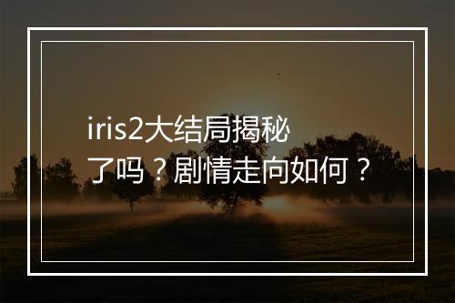 iris2大结局揭秘了吗？剧情走向如何？