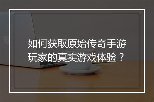 如何获取原始传奇手游玩家的真实游戏体验？