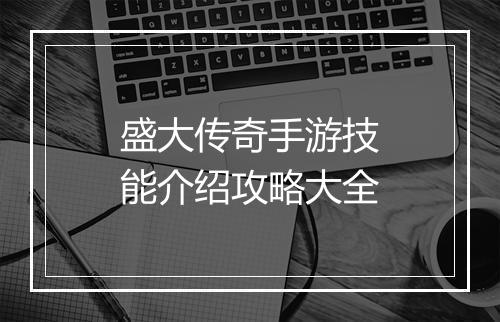 盛大传奇手游技能介绍攻略大全