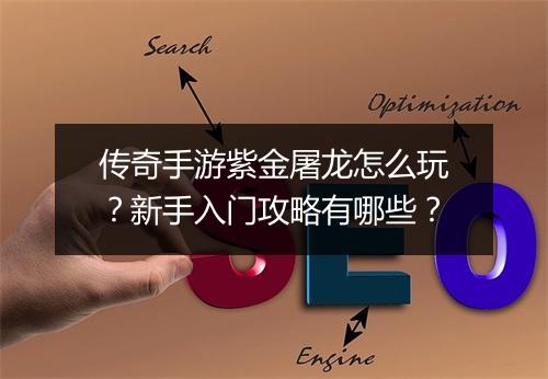 传奇手游紫金屠龙怎么玩？新手入门攻略有哪些？