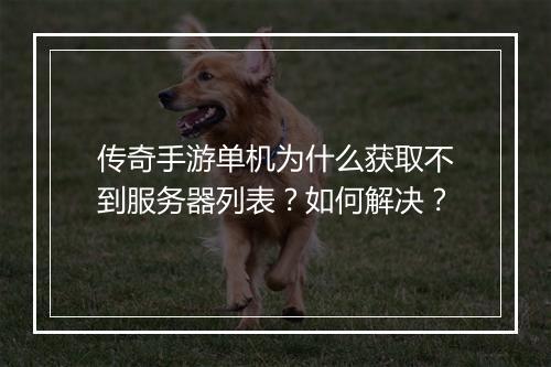 传奇手游单机为什么获取不到服务器列表？如何解决？