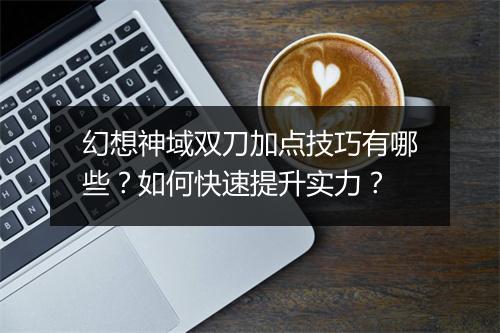 幻想神域双刀加点技巧有哪些？如何快速提升实力？