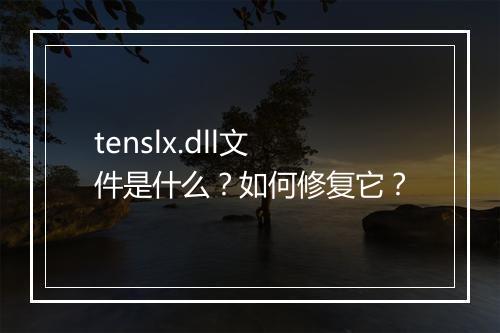tenslx.dll文件是什么？如何修复它？