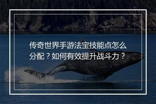 传奇世界手游法宝技能点怎么分配？如何有效提升战斗力？