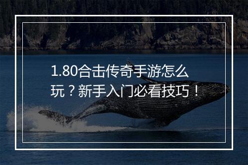 1.80合击传奇手游怎么玩？新手入门必看技巧！