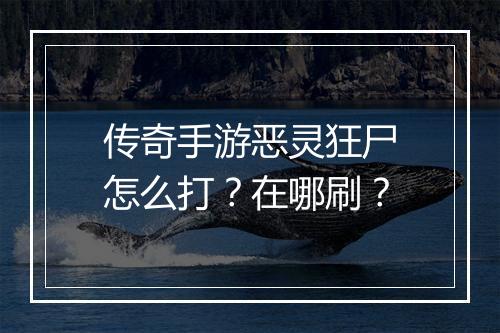 传奇手游恶灵狂尸怎么打？在哪刷？