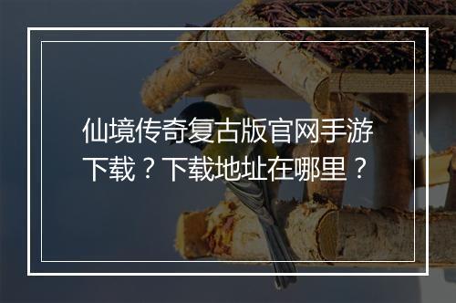 仙境传奇复古版官网手游下载？下载地址在哪里？