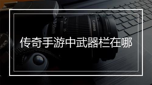 传奇手游中武器栏在哪