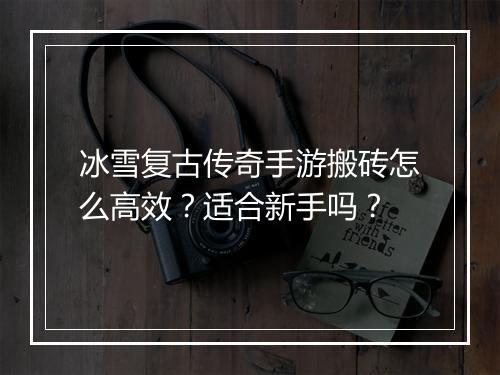 冰雪复古传奇手游搬砖怎么高效？适合新手吗？