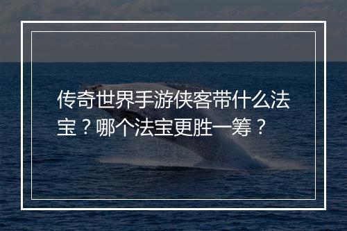 传奇世界手游侠客带什么法宝？哪个法宝更胜一筹？