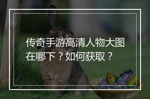 传奇手游高清人物大图在哪下？如何获取？