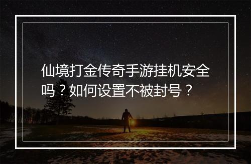 仙境打金传奇手游挂机安全吗？如何设置不被封号？