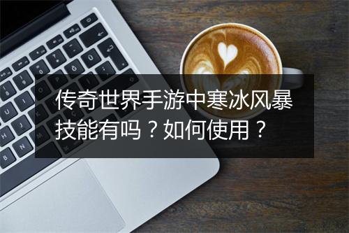 传奇世界手游中寒冰风暴技能有吗？如何使用？