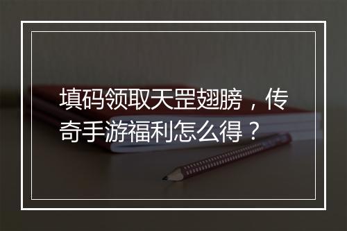 填码领取天罡翅膀，传奇手游福利怎么得？