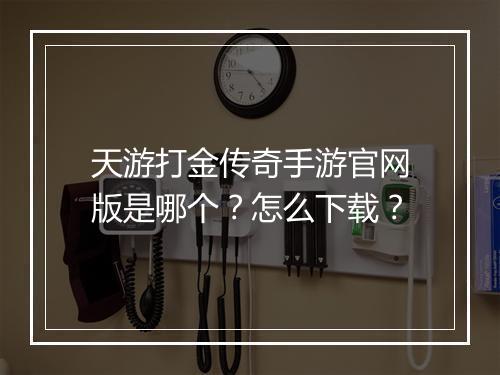 天游打金传奇手游官网版是哪个？怎么下载？