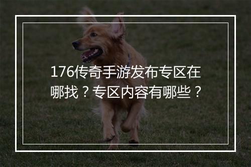 176传奇手游发布专区在哪找？专区内容有哪些？