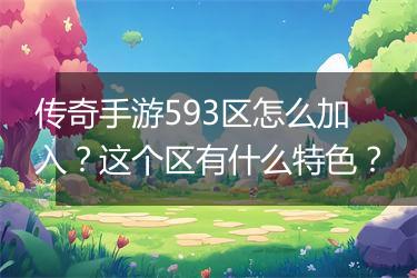 传奇手游593区怎么加入？这个区有什么特色？