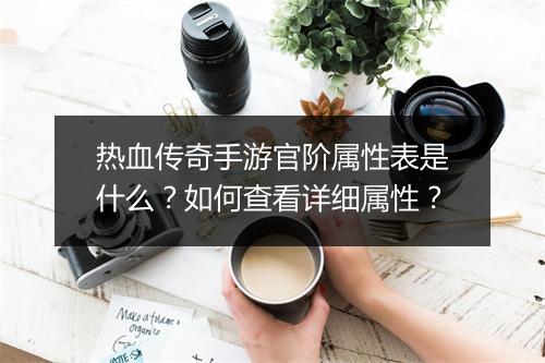 热血传奇手游官阶属性表是什么？如何查看详细属性？