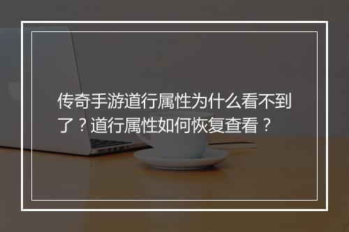 传奇手游道行属性为什么看不到了？道行属性如何恢复查看？