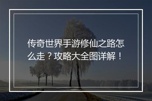 传奇世界手游修仙之路怎么走？攻略大全图详解！